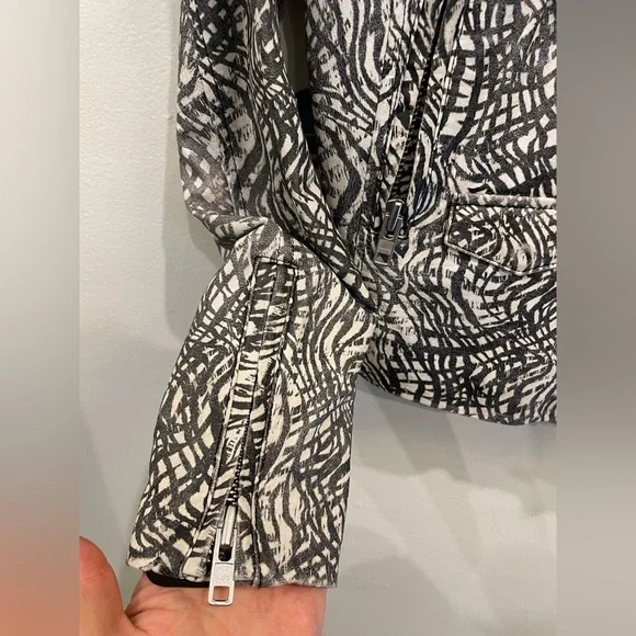 Iro ‘Jeff’ print leather asymmetrical jacket sz 1